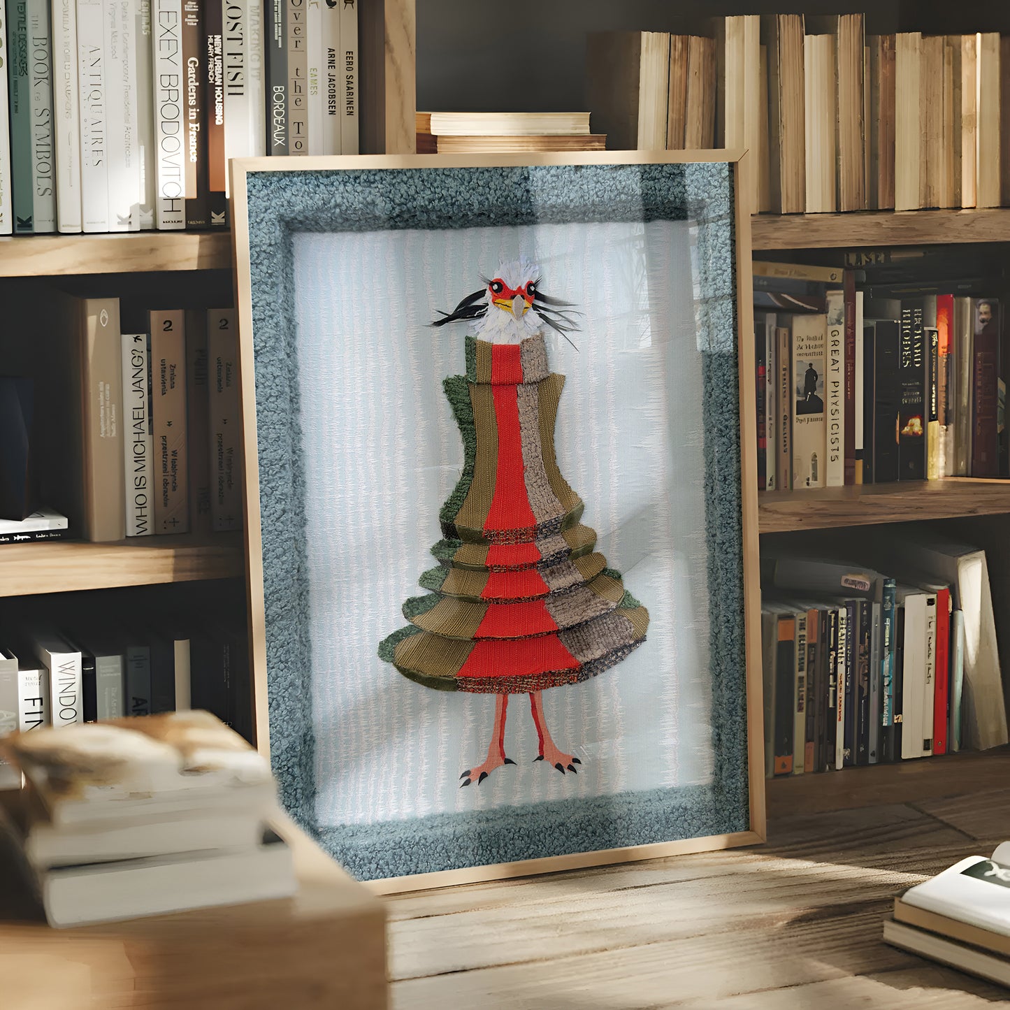 Secretary Bird in Accordion Dress (2026) by Oscar Arrais