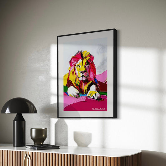 LGBTQ Art Print, lions pride art, Queer art, Pride gift and decor, animal print