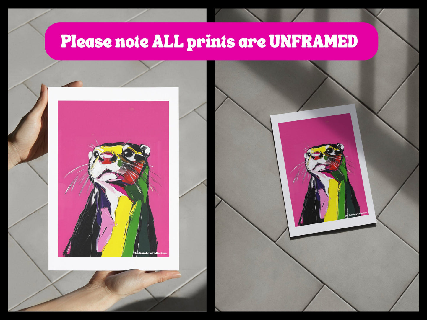 Otter gift, Colourful Art Print, Queer Decor, lesbian, gay, trans & queer community decor and gifts
