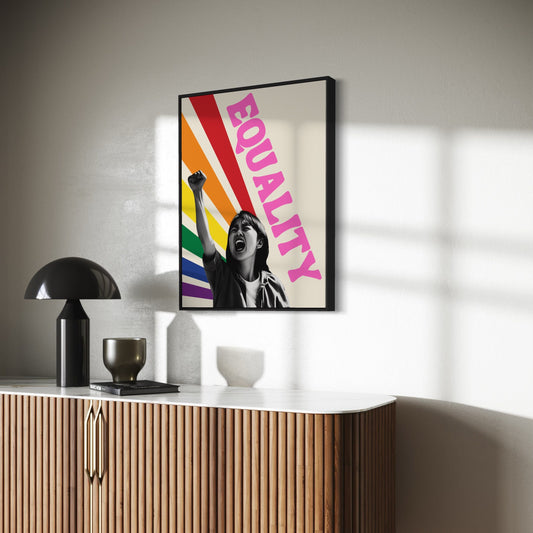 LGBTQ+ Equality Art Print, Pride Poster, Queer Empowerment Wall Art, Activism Decor, Rainbow Collective Art