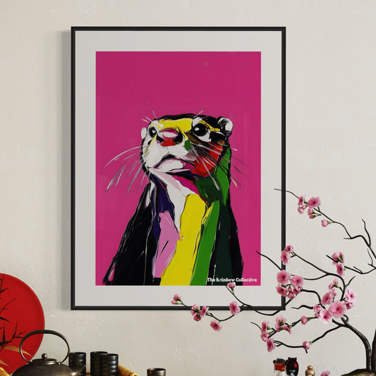 Otter gift, Colourful Art Print, Queer Decor, lesbian, gay, trans & queer community decor and gifts