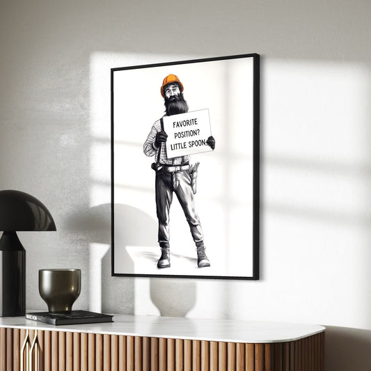 Tough Enough to Be Little | Gay Lumberjack Print | Queer Pride Art Print | Premium 200gsm Matte Paper, Unframed