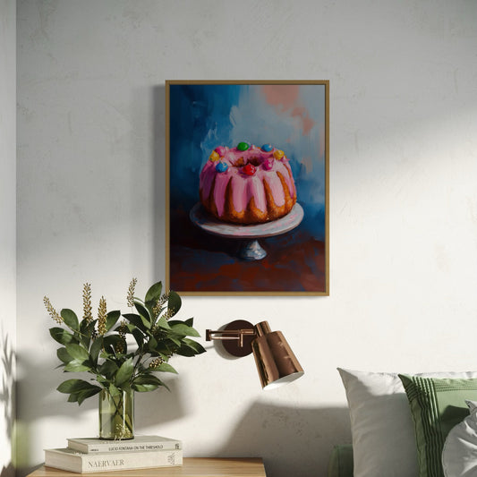 Pride Bundt Cake Art Print, Rainbow LGBTQ Art, Queer Home Decor, Colourful Bundt Cake Poster, LGBTQ Wall Art, Pride Gift Idea