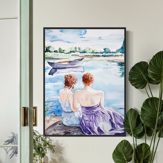 Serenity in Lavender - Sapphic Love Art Print Inspired by Lavender Menace | Queer Art | Premium 200gsm Matte Paper | Unframed | LGBTQ+ Art