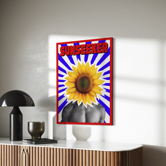 Sunseeker Art Print – Bright and Uplifting Sunflower Poster for Positive Vibes | Bold, Fun, and Cheerful Wall Art | Unframed | 200gsm Paper