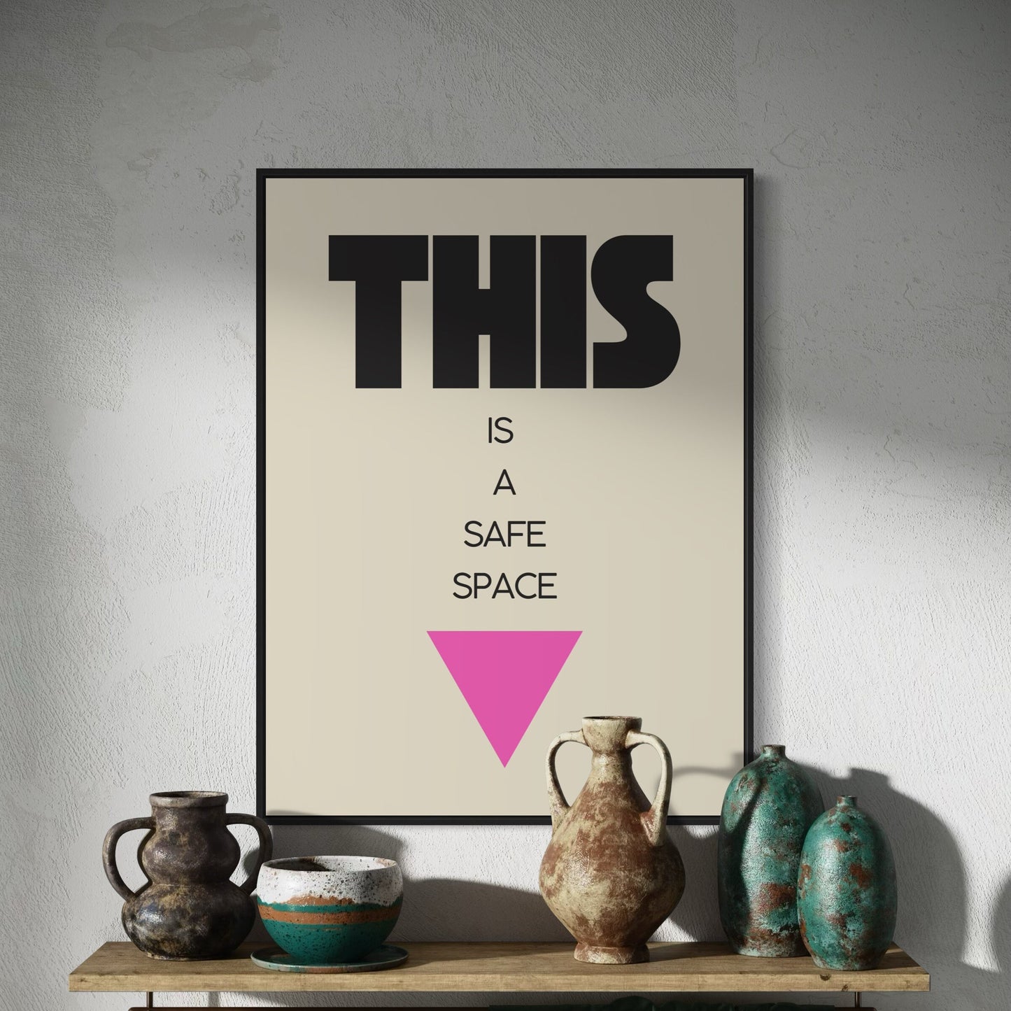Safe Space Signal – LGBTQ+ Inclusive Wall Art Print | 200gsm Premium Matte Paper | Unframed Poster for Home or Office | Inclusive Decor