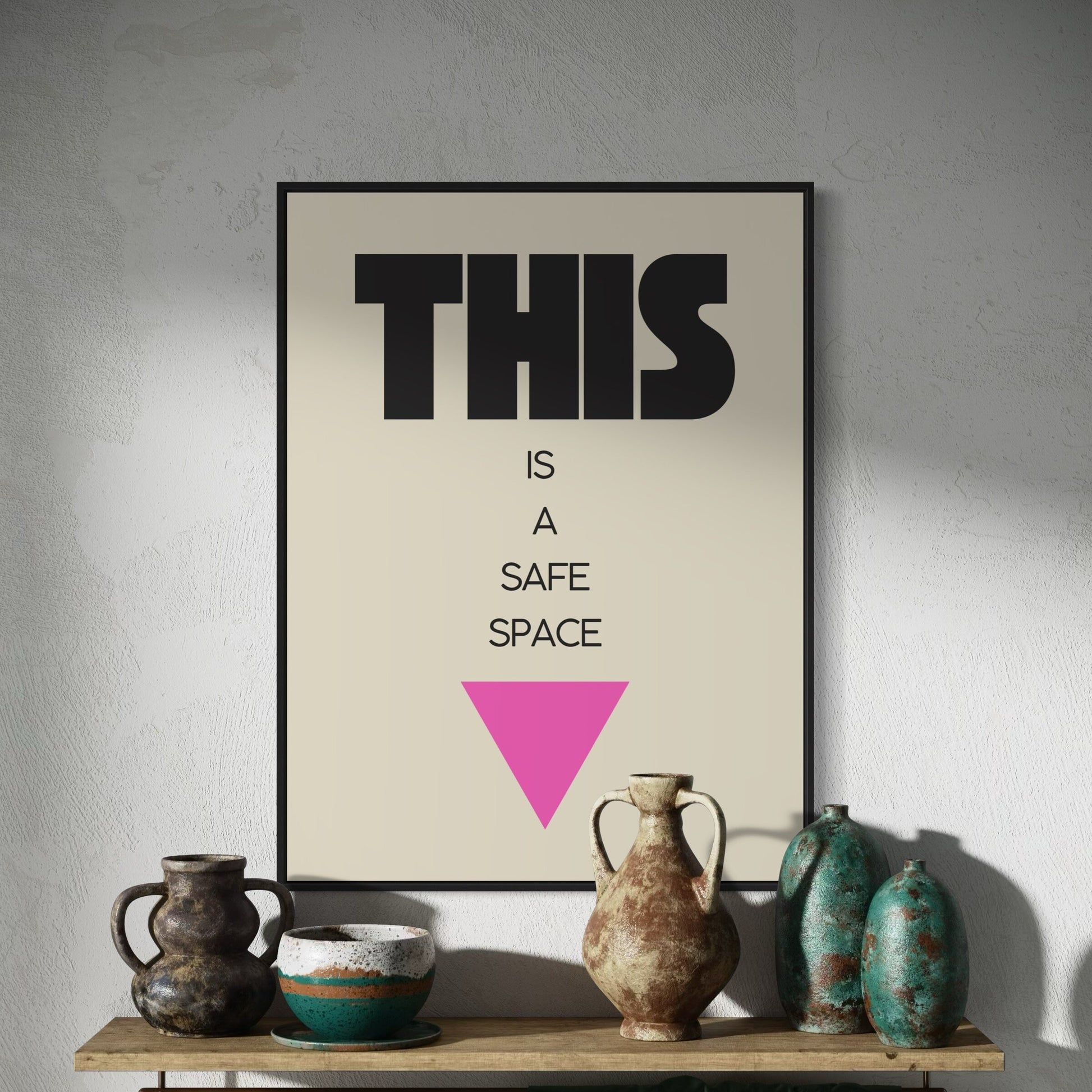 Safe Space Signal – LGBTQ+ Inclusive Wall Art Print | 200gsm Premium Matte Paper | Unframed Poster for Home or Office | Inclusive Decor