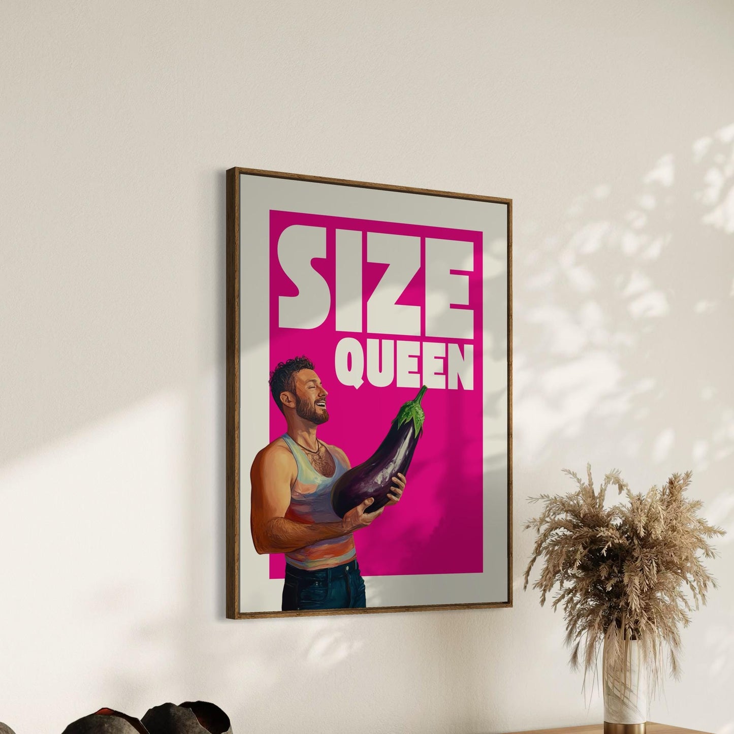 Size Queen Art Print | Bold & Playful LGBTQ+ Wall Decor | Vibrant Queer Art | Premium Matte Paper | Perfect Gift for Pride and Joyful Spaces