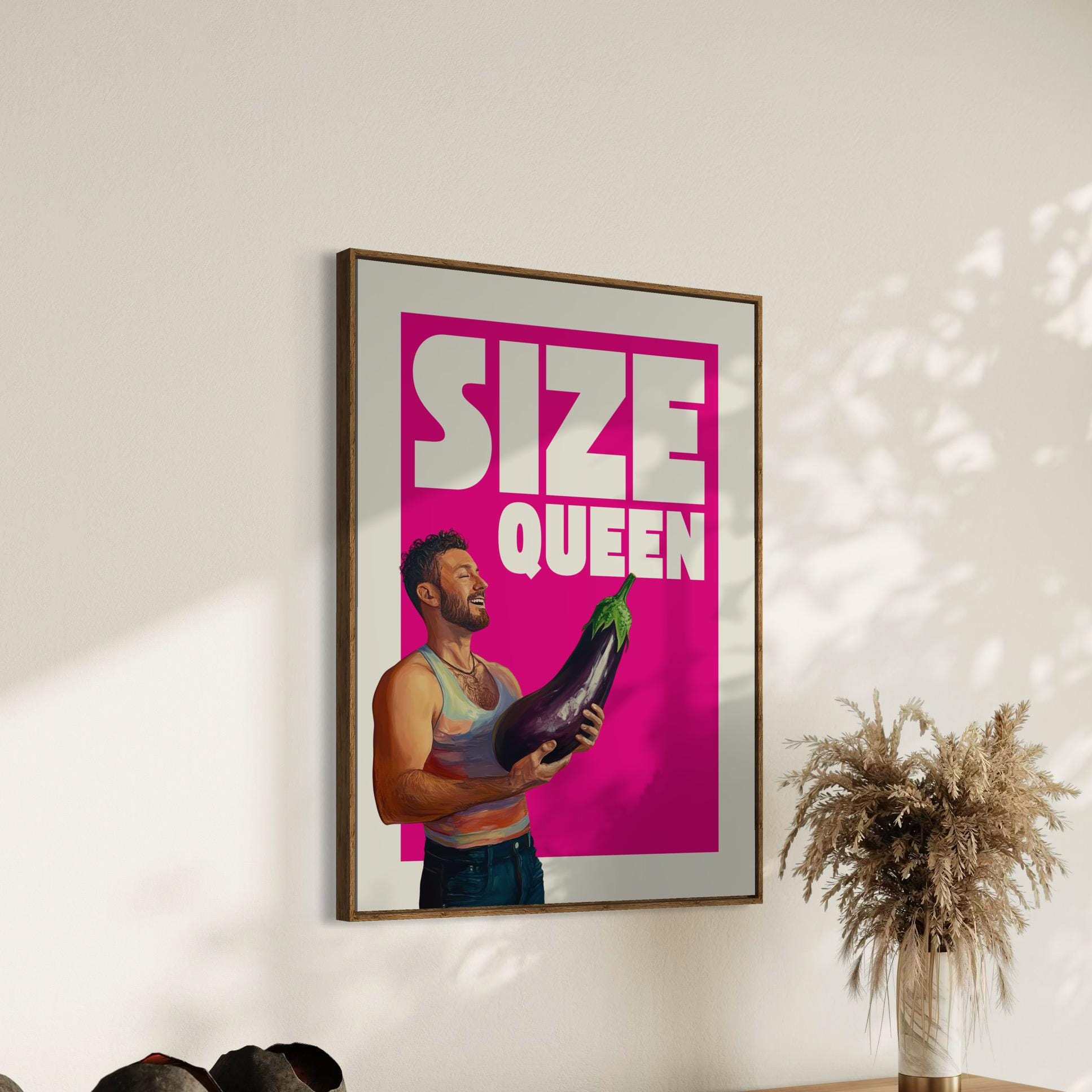 Size Queen Art Print | Bold & Playful LGBTQ+ Wall Decor | Vibrant Queer Art | Premium Matte Paper | Perfect Gift for Pride and Joyful Spaces