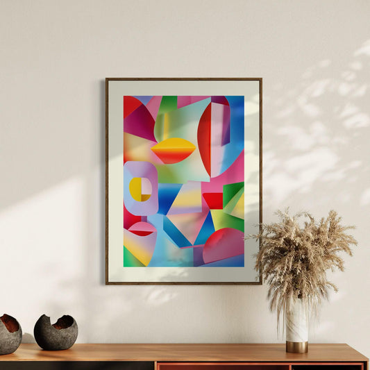 Queer Geometry Art Print | Bold Abstract Rainbow Shapes | Premium Matte Paper | Modern Unframed Wall Art | LGBTQ+ Pride Home Decor