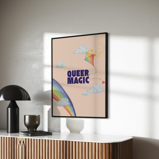 Kite of Dreams - Queer Magic Print | LGBTQ Uplifting Wall Art | Colourful Pride Artwork | Printed on Premium 200gsm Matte Paper (Unframed)