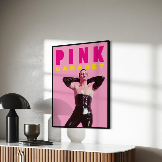 Pink Cabaret Artwork | Bold Queer Art Print Celebrating Leather & Pride | Unframed LGBTQ+ Poster for Modern Home Décor"