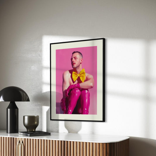 Golden Bow LGBTQ+ Art Print | Ribbon and Resilience Collection | Queer Empowerment Wall Art | Premium Unframed Pride Decor