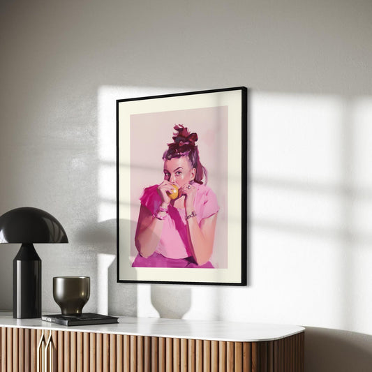 Lizzie - Modern Watercolour Portrait in Pink | Cozy, Contemporary and non-conformist | 200gsm Matte Unframed Wall Art, Unique Gift Idea