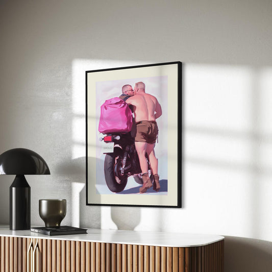 Proud Biker Couple Art Print - LGBTQ+ Love