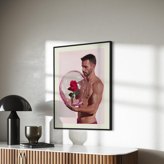 Rose Reverie Print – Queer Art Print of Strength and Love, Premium Unframed Wall Art for Queer Allies, Home Decor LGBTQ+ Gift Idea