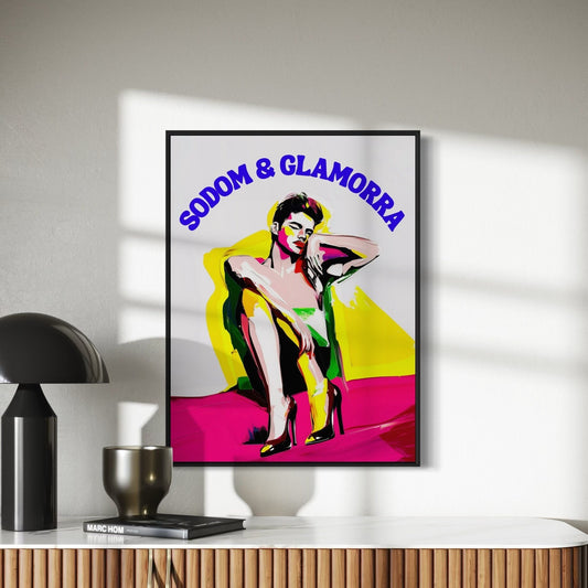 Sodom & Glamorra | Bold LGBTQ+ Art Print | Colourful Queer Wall Art | Premium 200gsm Matte Paper Art Print | Funny Gay Pride Gift