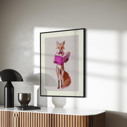 How to Win Friends and Steal Chickens - Cheeky Queer Art Print, Fox Reading Poster, LGBTQ+ Wall Decor, Premium Matte Artwork