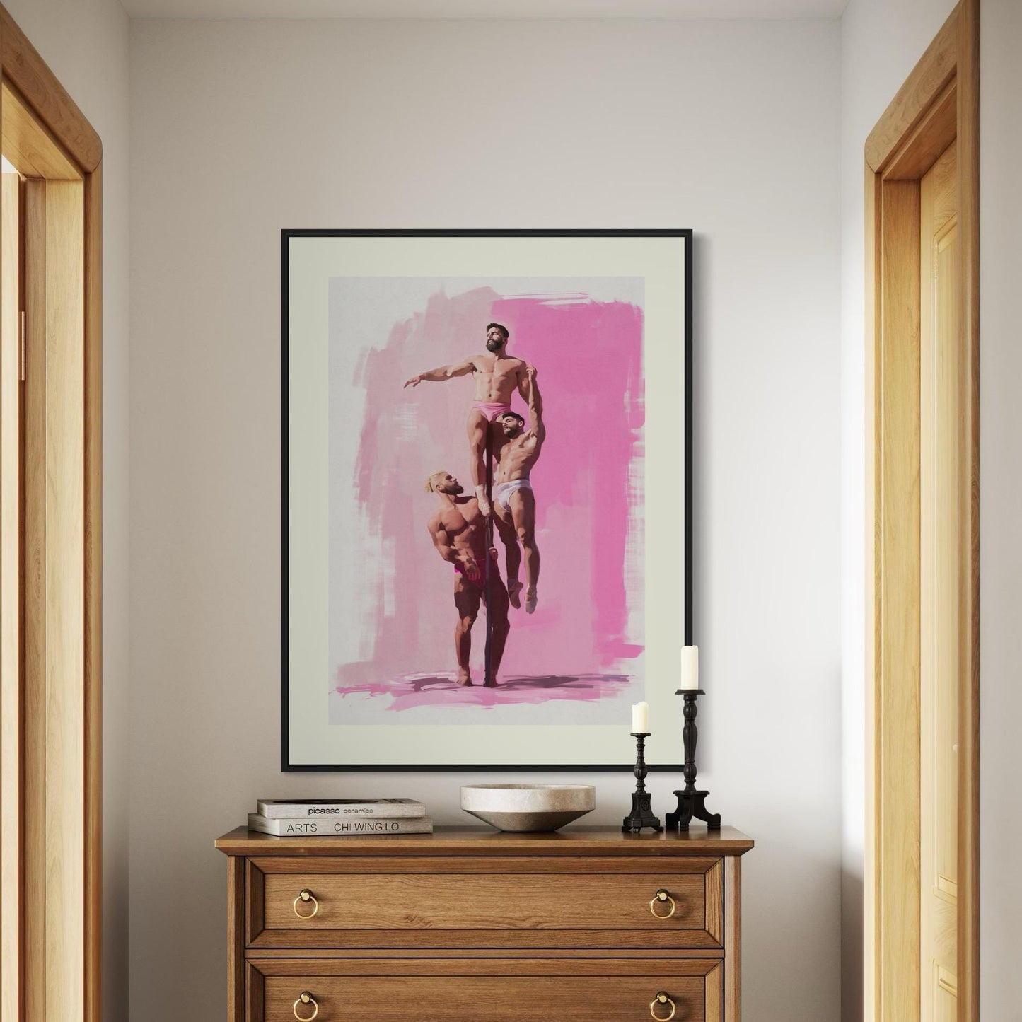 Pillars of Pride Queer Art Print | Minimalist LGBTQ+ Wall Art | Premium Pink-Themed Home Decor for Bold & Inclusive Spaces