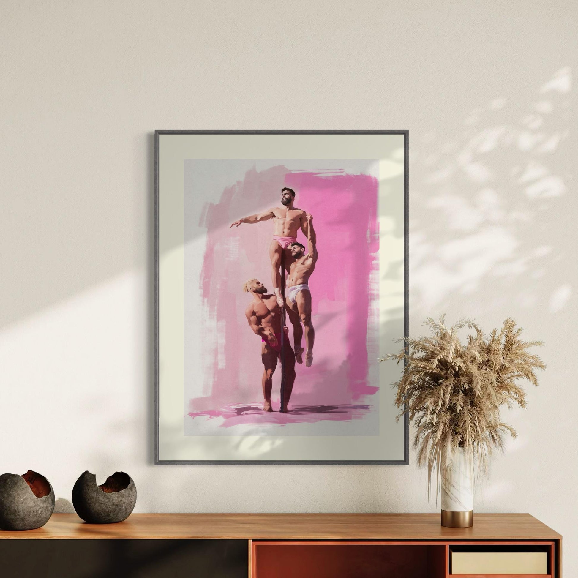 Pillars of Pride Queer Art Print | Minimalist LGBTQ+ Wall Art | Premium Pink-Themed Home Decor for Bold & Inclusive Spaces