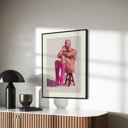 Pink Daydream LGBTQ+ Art Print - Bold Queer Statement Artwork on 200gsm Matte Paper - Pink Boots Resilience for Allies & Queer Pride