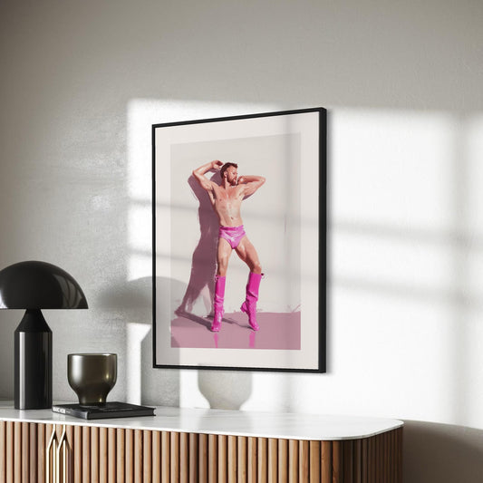 Pink Boot Ecstasy Art Print | Bold LGBTQ+ Wall Decor on Premium Matte Paper | Queer Art for Expressive Spaces | Unframed Print