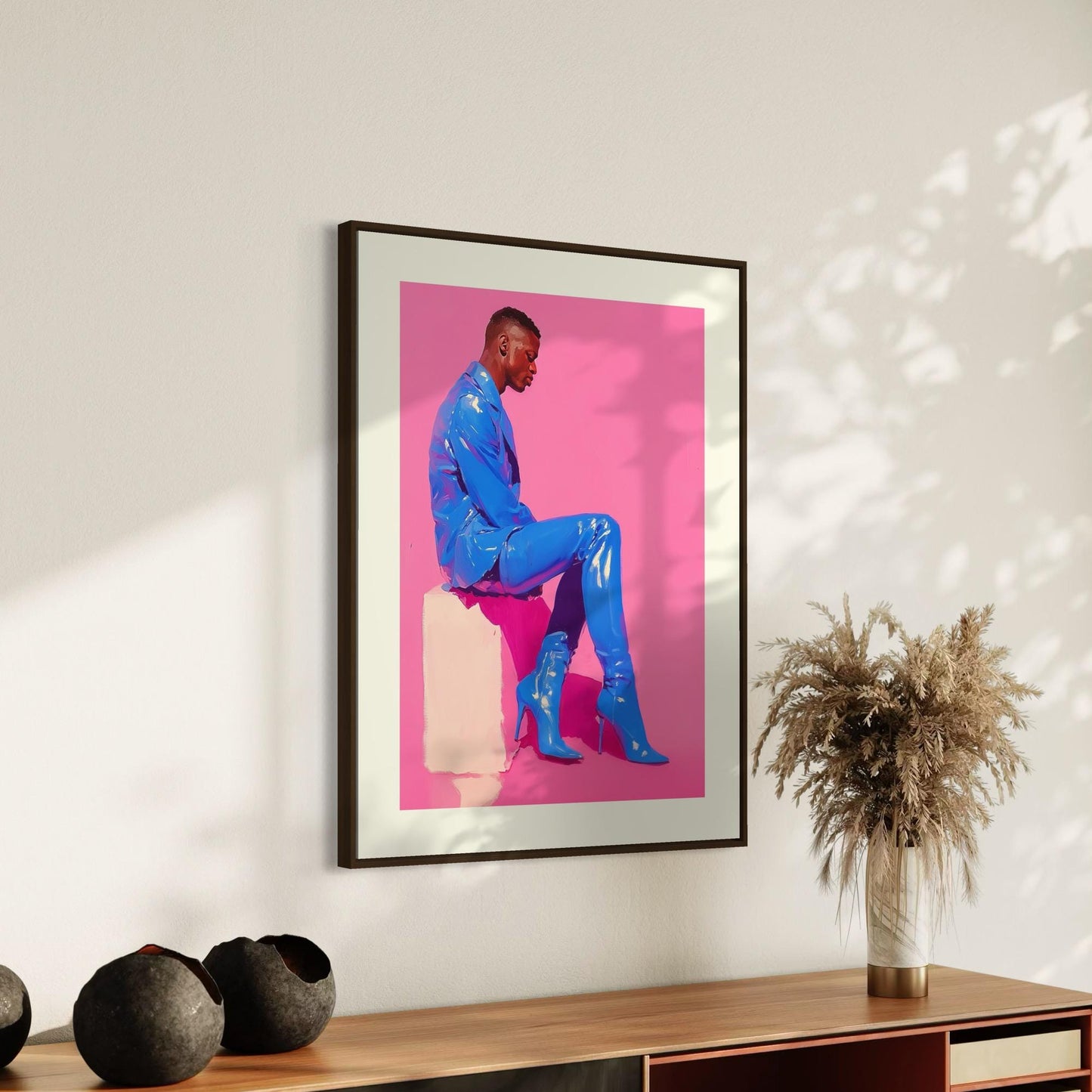 Bold in Blue – Vibrant LGBTQ+ Wall Art, Queer Glam Statement Print, Unframed Pride Art on Premium Matte Paper, LGBTQ+ Decor