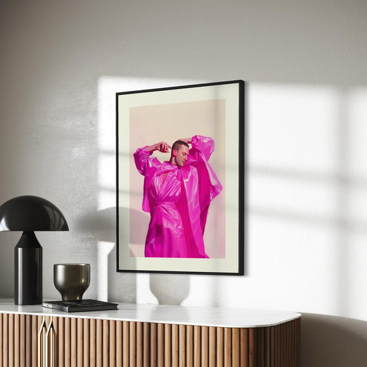 Pink Adornment – Glamorous LGBTQ+ Wall Art, Bold Queer Fashion Print, Unframed Pride Art on Premium Matte Paper, Vibrant Decor
