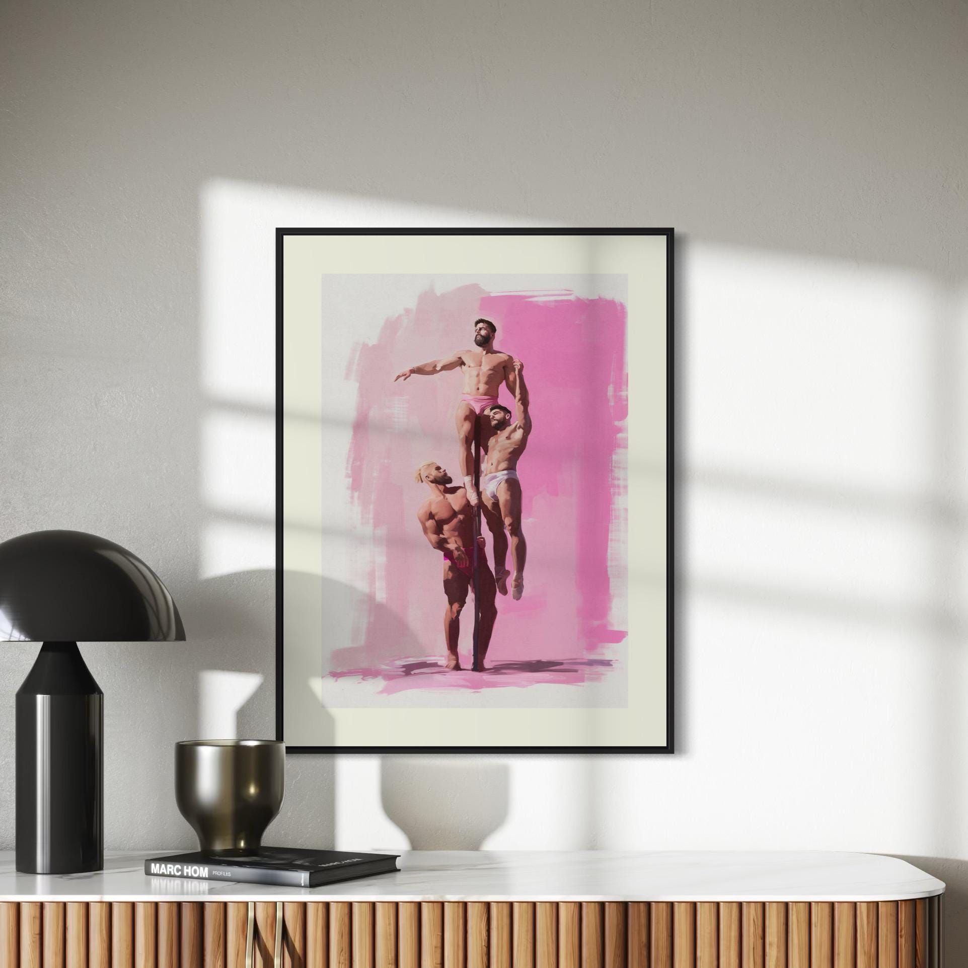 Pillars of Pride Queer Art Print | Minimalist LGBTQ+ Wall Art | Premium Pink-Themed Home Decor for Bold & Inclusive Spaces