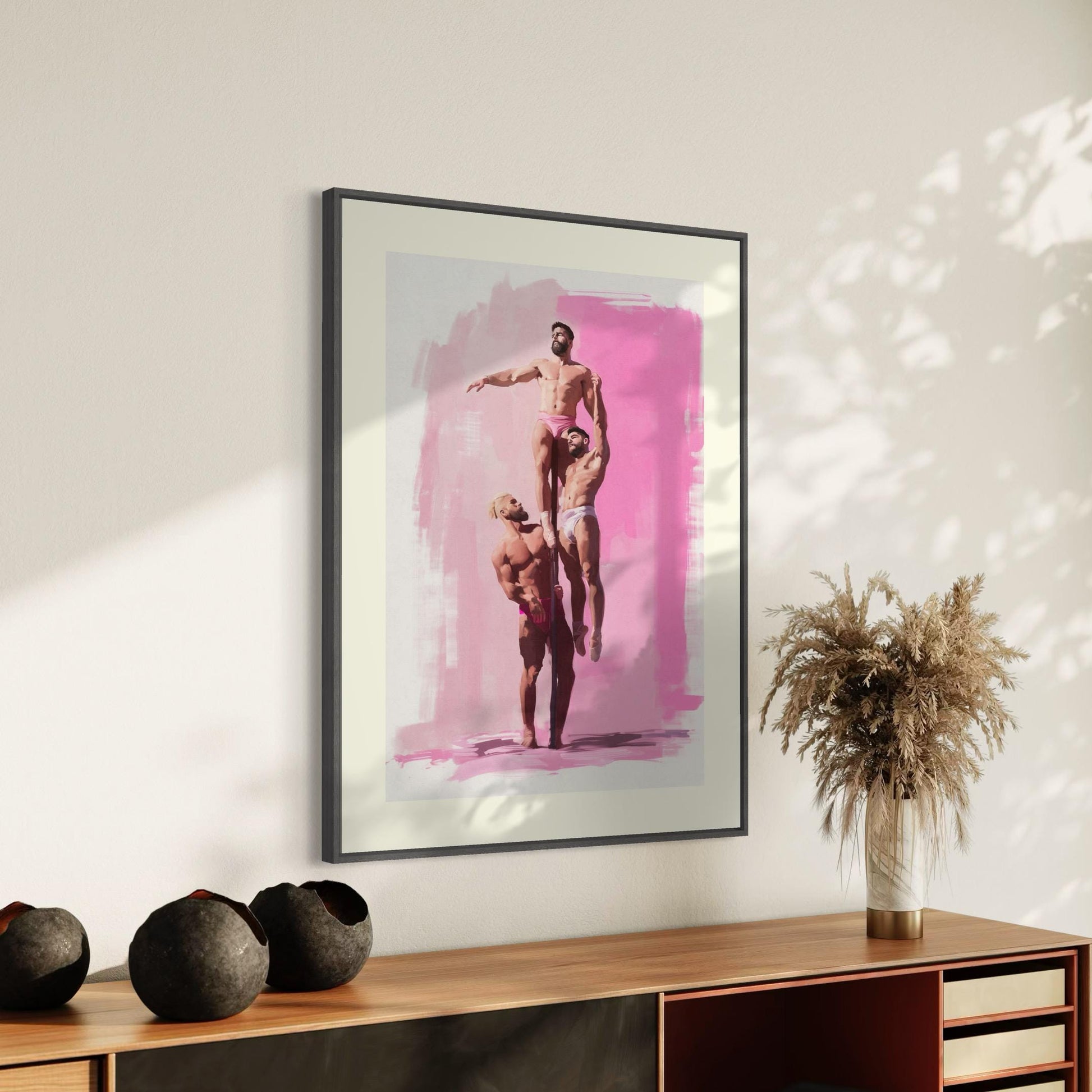 Pillars of Pride Queer Art Print | Minimalist LGBTQ+ Wall Art | Premium Pink-Themed Home Decor for Bold & Inclusive Spaces