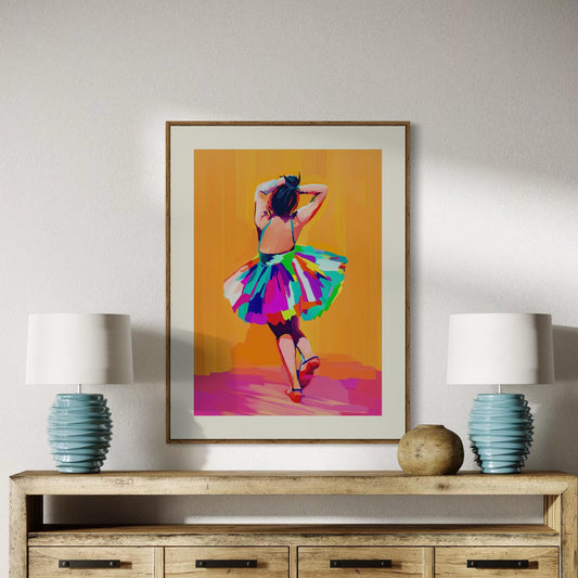 Girl in the Rainbow Dress – Bold LGBTQ+ Pride Artwork, Colourful Wall Art, Premium Matte Paper Unframed Print for Queer Home Decor