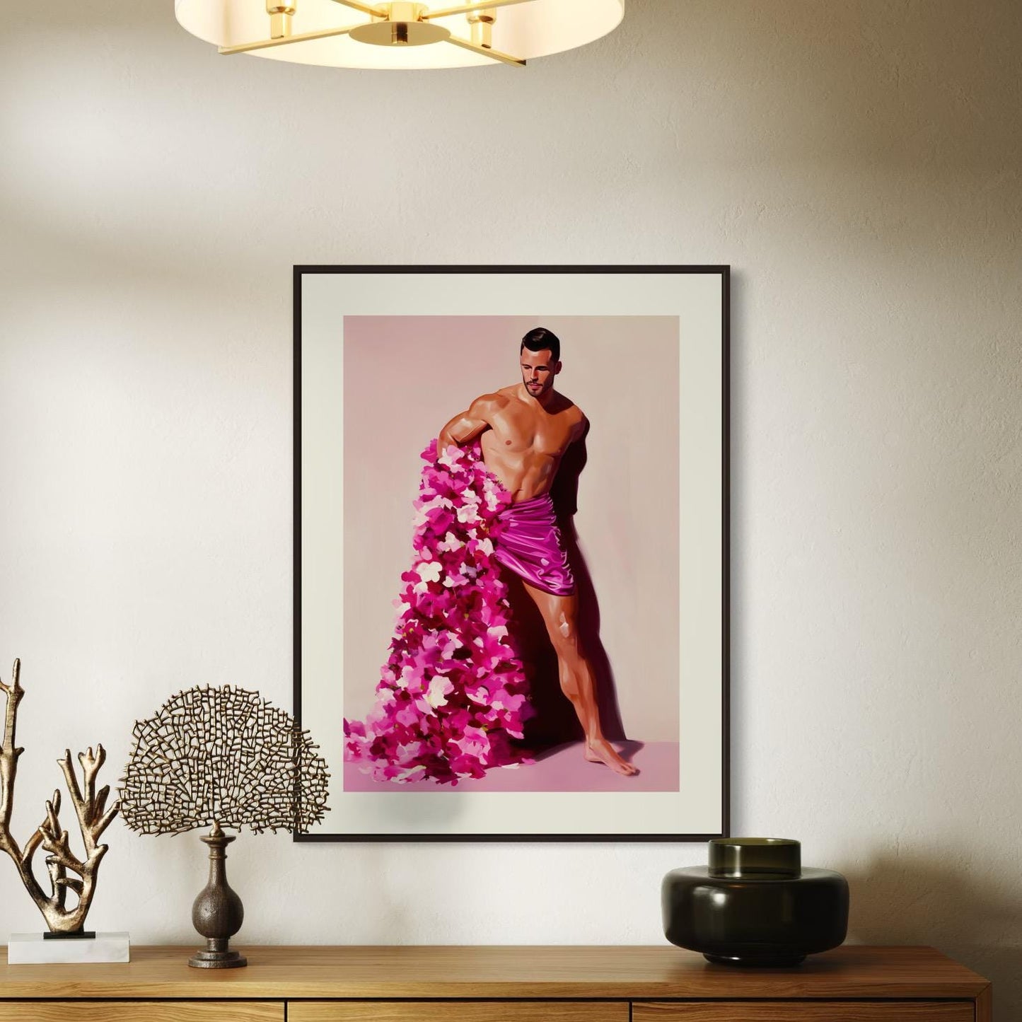 Floral Rebellion – LGBTQ+ Art Print | Queer Resistance Oil Painting | Bold & Beautiful Gay Home Decor | Unframed 200gsm Matte Print