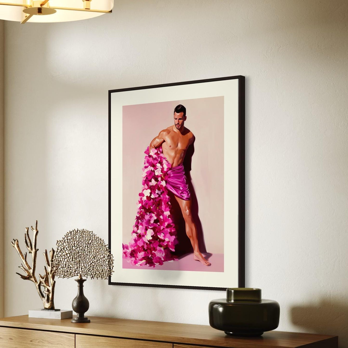 Floral Rebellion – LGBTQ+ Art Print | Queer Resistance Oil Painting | Bold & Beautiful Gay Home Decor | Unframed 200gsm Matte Print