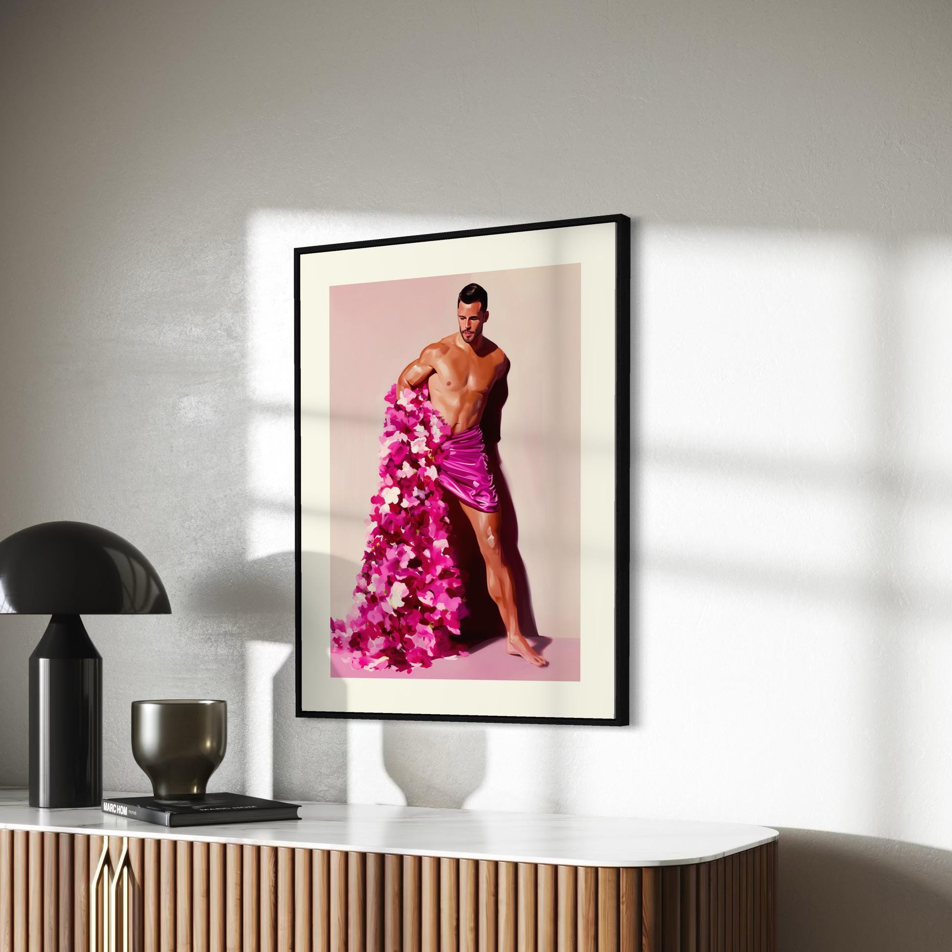 Floral Rebellion – LGBTQ+ Art Print | Queer Resistance Oil Painting | Bold & Beautiful Gay Home Decor | Unframed 200gsm Matte Print