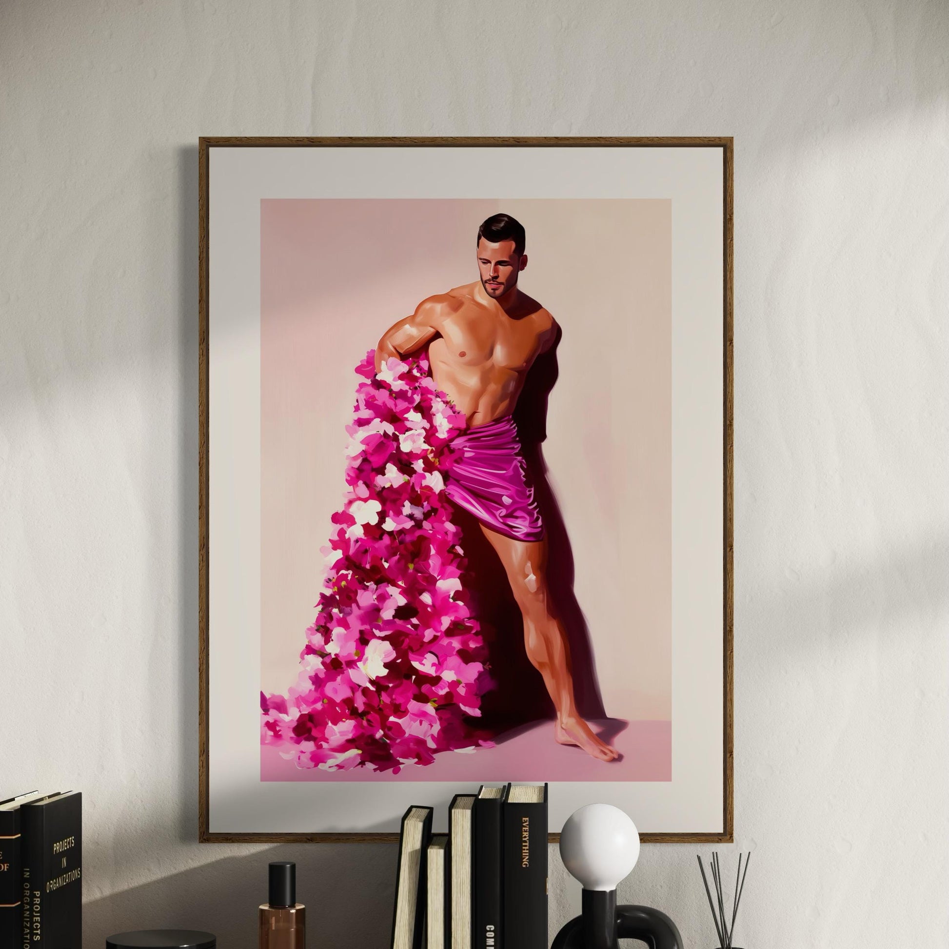 Floral Rebellion – LGBTQ+ Art Print | Queer Resistance Oil Painting | Bold & Beautiful Gay Home Decor | Unframed 200gsm Matte Print