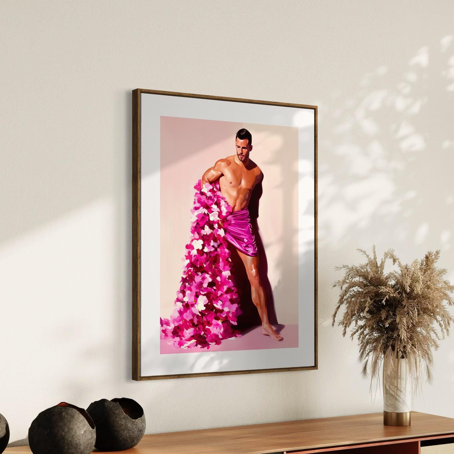 Floral Rebellion – LGBTQ+ Art Print | Queer Resistance Oil Painting | Bold & Beautiful Gay Home Decor | Unframed 200gsm Matte Print