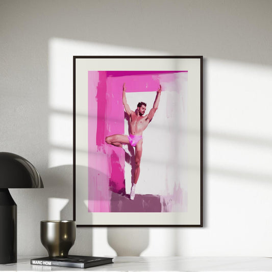 Ballerina Boys Print (2 of 3) - Queer Ballet Art, Pink Aesthetic, Gay Wall Decor, Bold Dance Illustration, LGBTQ+ Art Print