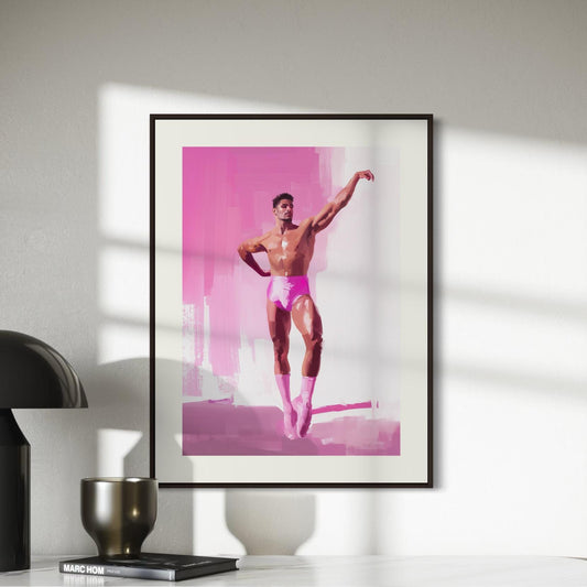 Ballerina Boys Print (3 of 3) - Queer Ballet Art, Pink Aesthetic, Gay Wall Decor, Bold Dance Illustration, LGBTQ+ Art Print