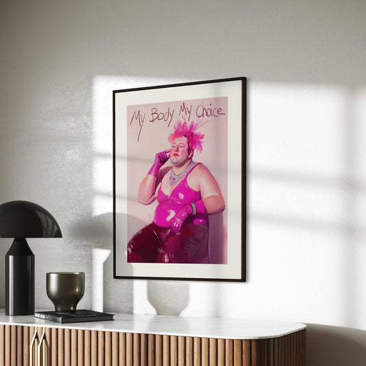 Unbinary Power – Queer Art Print Celebrating Trans & Non-Binary Pride | My Body My Choice Wall Art – Unframed Matte LGBTQ Print