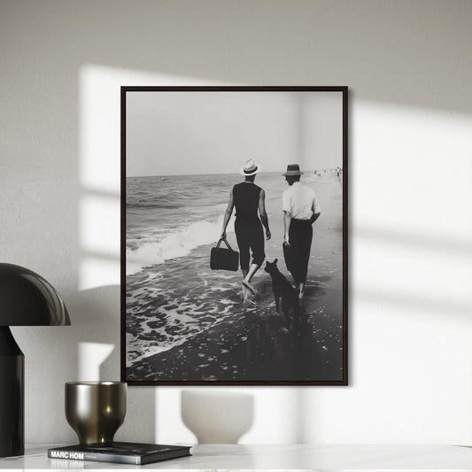 Coastal Affairs (1 of 3) – Vintage Style Gay Couple Beach Photo Print | Queer Romance Wall Art | Unframed Matte LGBTQ+ Photography Poster