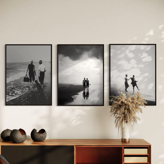 Coastal Affairs (1 of 3) – Vintage Style Gay Couple Beach Photo Print | Queer Romance Wall Art | Unframed Matte LGBTQ+ Photography Poster