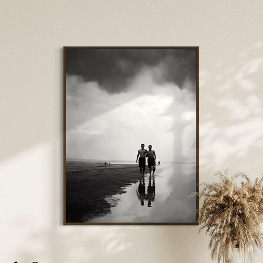 Coastal Affairs (2 of 3) – Vintage Style Gay Couple Beach Photo Print set | Queer Romance Wall Art | Unframed Matte LGBTQ Photography Poster