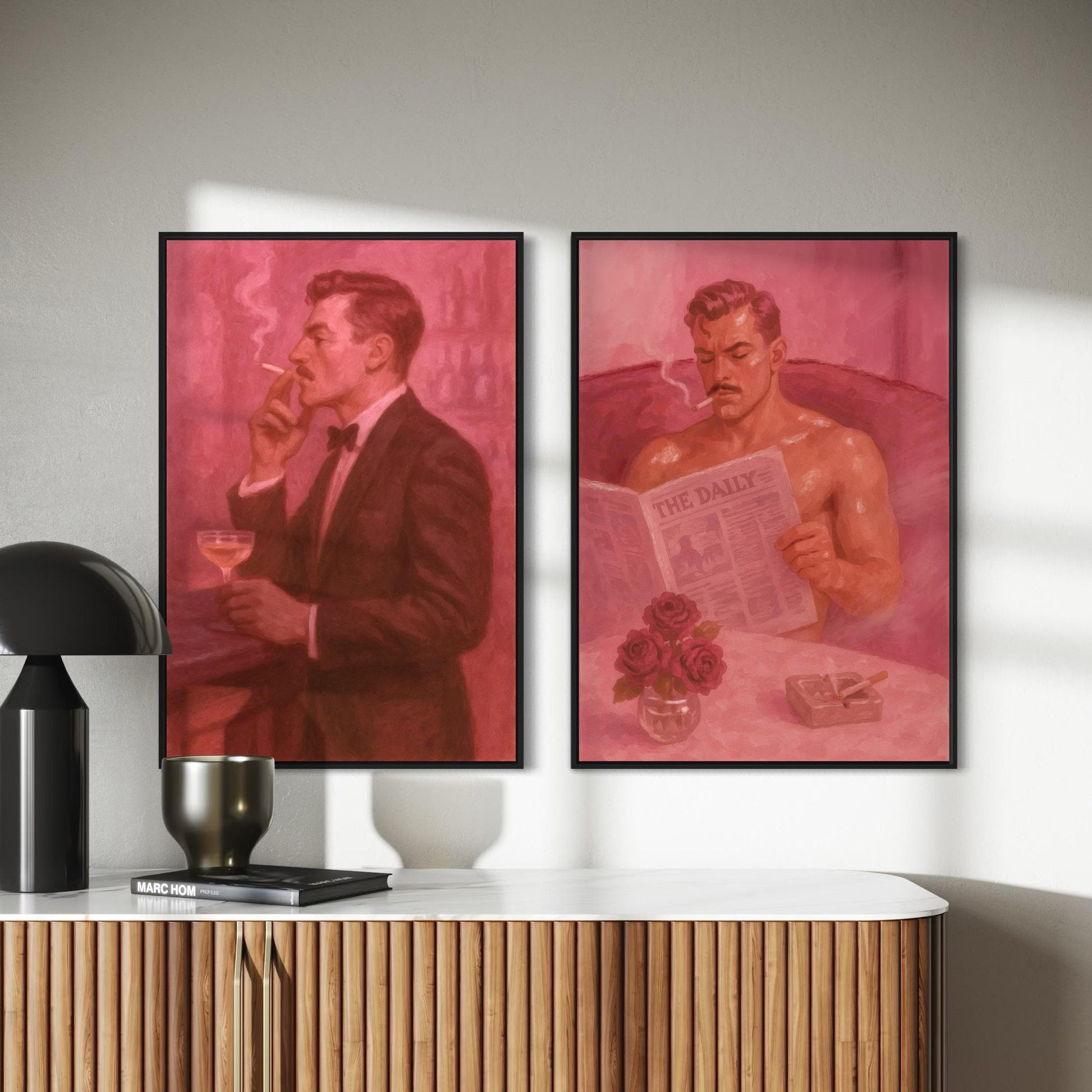 Light Me Up - Queer Wall Art Print | Gay Man in Tuxedo | Oil Painting Queer Print | Unframed Matte LGBTQ+ Art Poster, Vintage Aesthetic