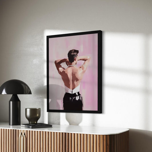 Back to Bold – Queer Framed Canvas Print | Oil-Style Gay Wall Art in Black Frame | LGBTQ+ Home Decor – FSC-Certified & Museum Quality