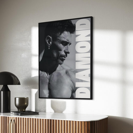 Diamond Print - Queer Art Poster, Diamond Daddy Duo (2 of 2), Gay Male Wall Art, Black & White Pride Decor, Bold Poster Gift for Him