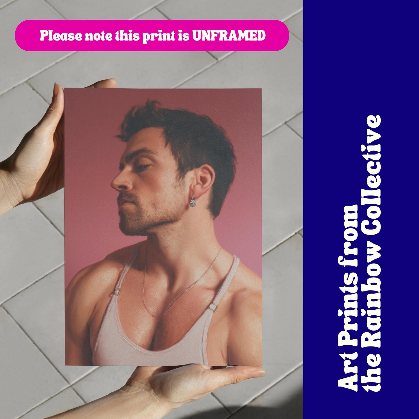 Dazzling - Queer Art Print | Gay Portrait by queer artist | LGBTQ Wall Art | Modern Queer Decor | 200gsm Unframed Print