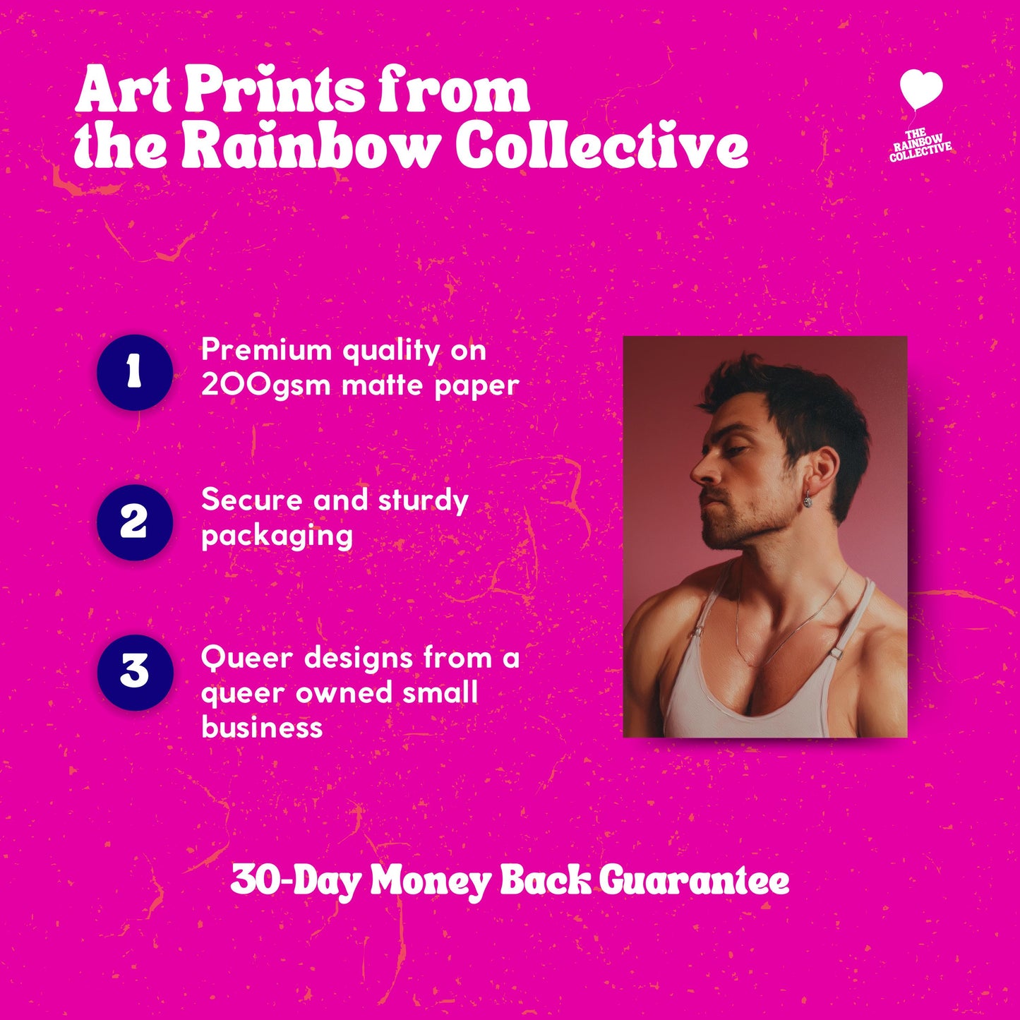 Dazzling - Queer Art Print | Gay Portrait by queer artist | LGBTQ Wall Art | Modern Queer Decor | 200gsm Unframed Print