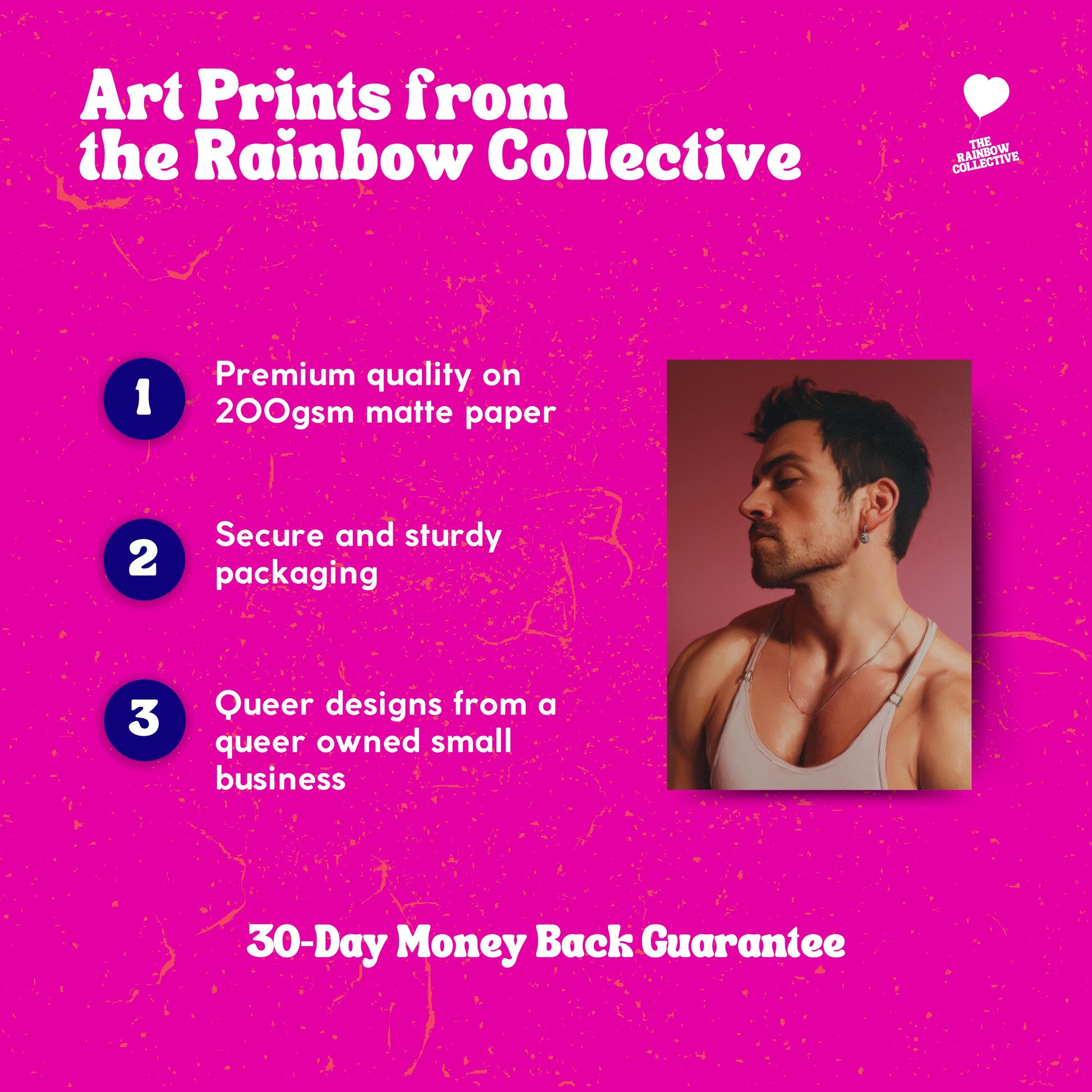 Dazzling - Queer Art Print | Gay Portrait by queer artist | LGBTQ Wall Art | Modern Queer Decor | 200gsm Unframed Print