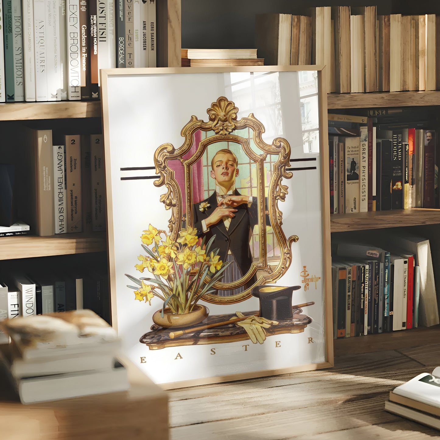 Easter -Man in the Mirror (1936) by J.C. Leyendecker