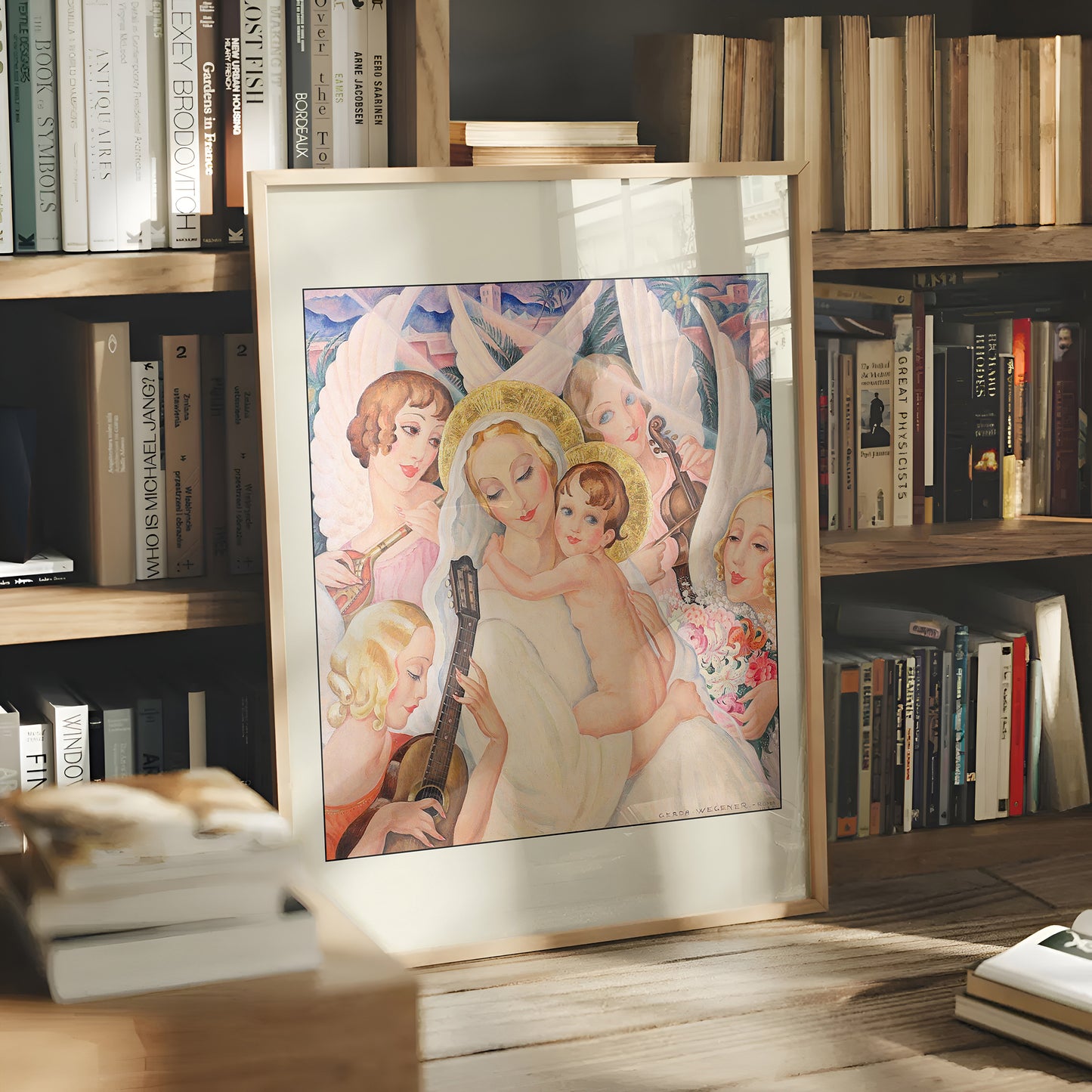 Madonna med barn, omgivet af musicerende (1935) by Gerda Wegener